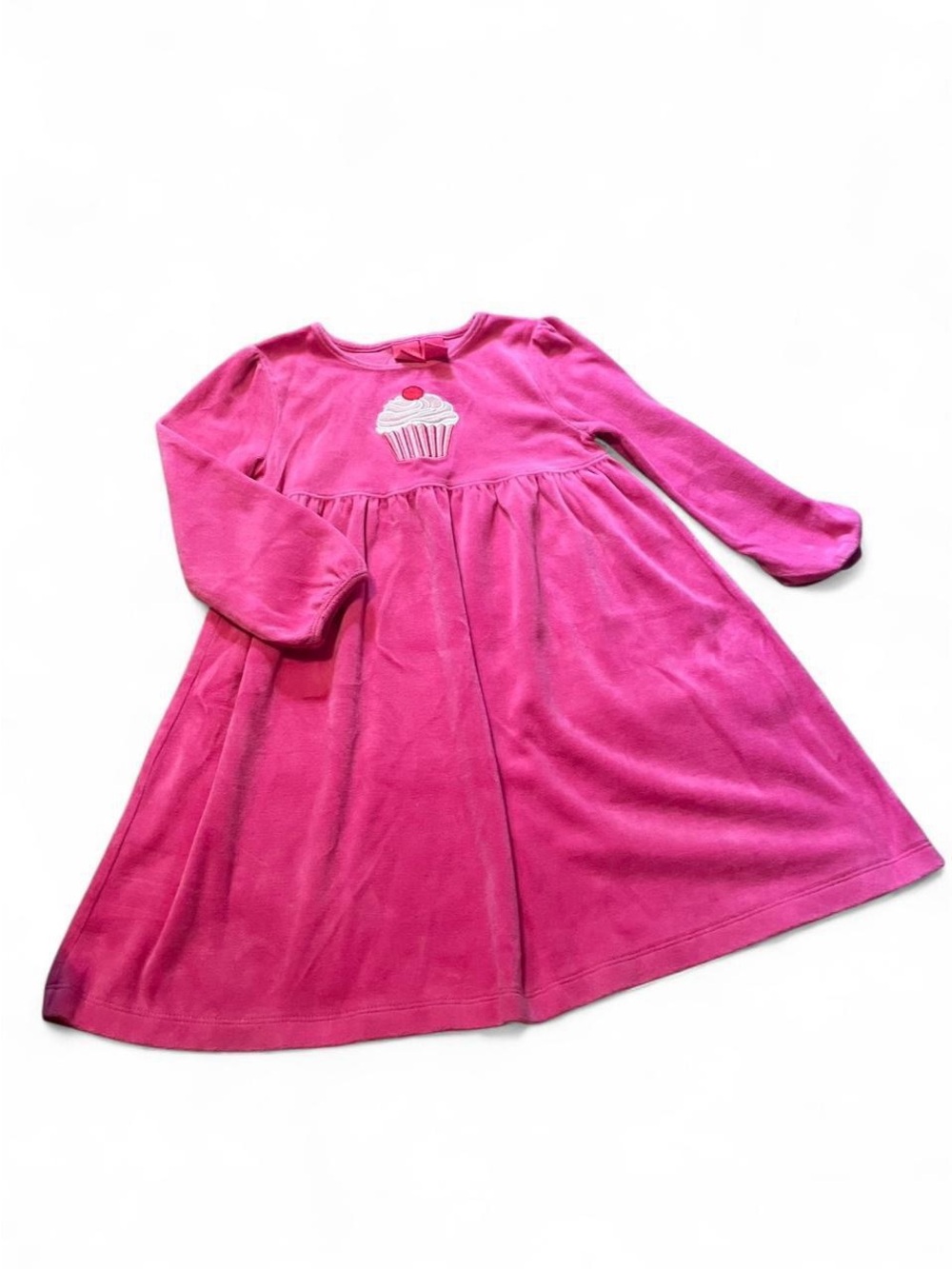 Girls' Hot Pink Cupcake Velvet Dress - Brand Unspecified
